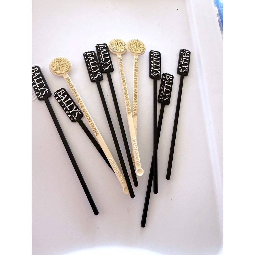 Vintage Ballys Casino‎ Swizzle Sticks Lot Las Vegas Atlantic City Barware 10pc